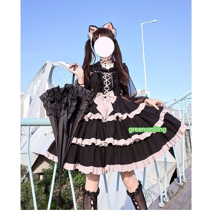 服 ロリータ 袖なし ミニ丈 ワンピース コスプレ衣装 ねこみみ