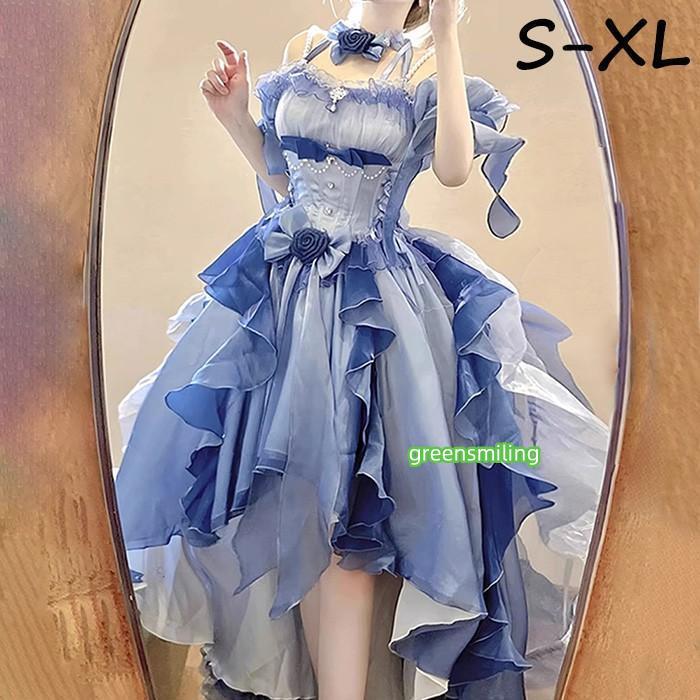 ワンピース ロリータ Lolita ブルー フィッシュテール S-XL おしゃれ