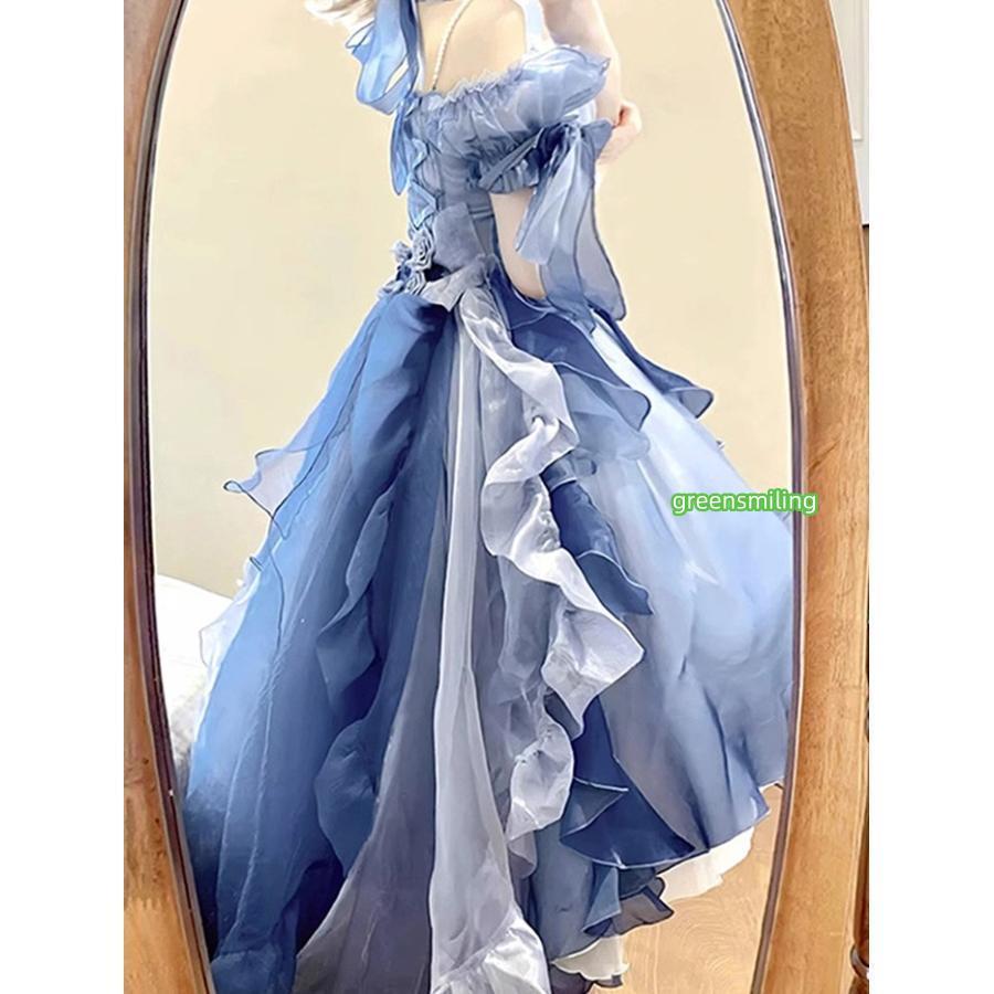 ワンピース ロリータ Lolita ブルー フィッシュテール S-XL おしゃれ