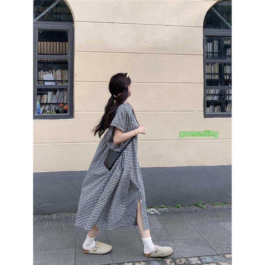 ワンピース 大人可愛い 夏ワンピース ゆるワンピ 夏 小柄 チェック柄