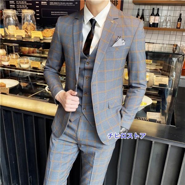 男性用 春夏 スリム 大きいスーツ 小さいスーツメンズスーツ チェック