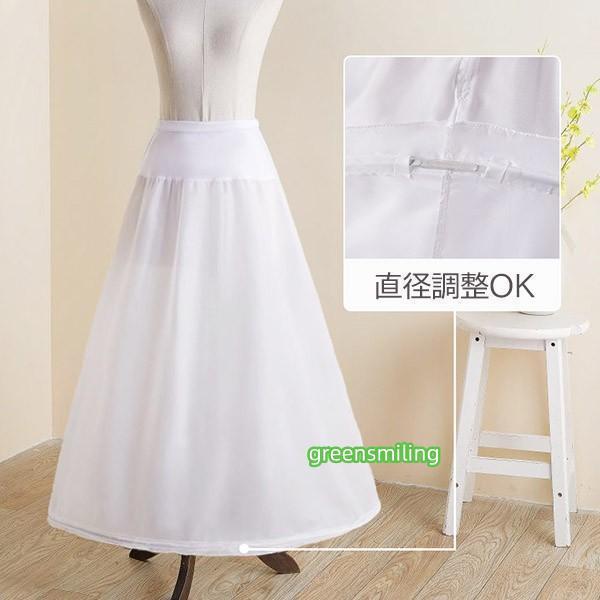 パニエ ホワイト白 ワイヤー入り 骨あり Aライン ロリータパニエ 大人 ロング丈 結婚式 ウェディングドレス用 演奏会 発表会 コスプレ | ブランド登録なし | 03