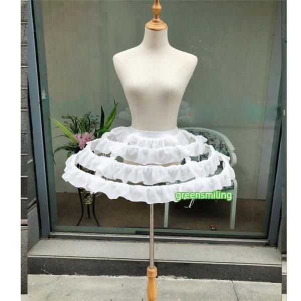 パニエ ロリータ Lolita 鳥かごパニエ 白 cosplay 3段 スカート レース