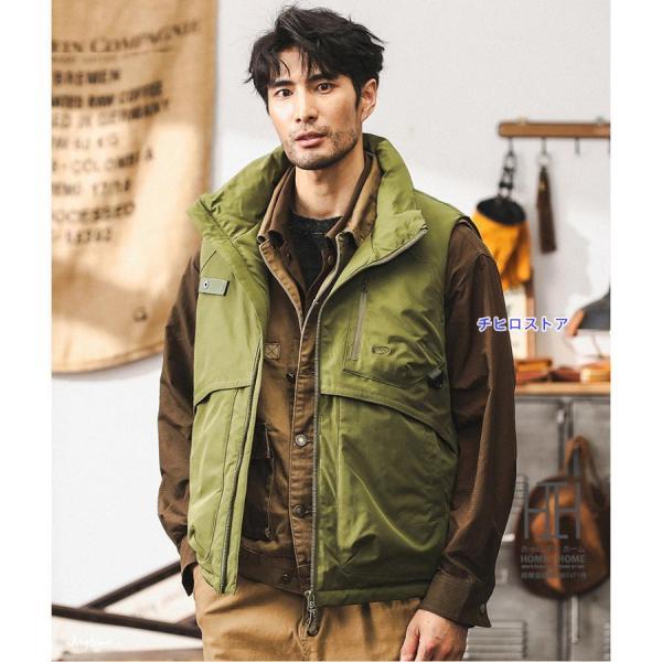 新品未使用　タグ付き　PINORE カーキベージュ ダウンベスト サイズ40 ダウンベスト メンズ 大きいサイズ ダウン90％ 暖かい 防寒 保温