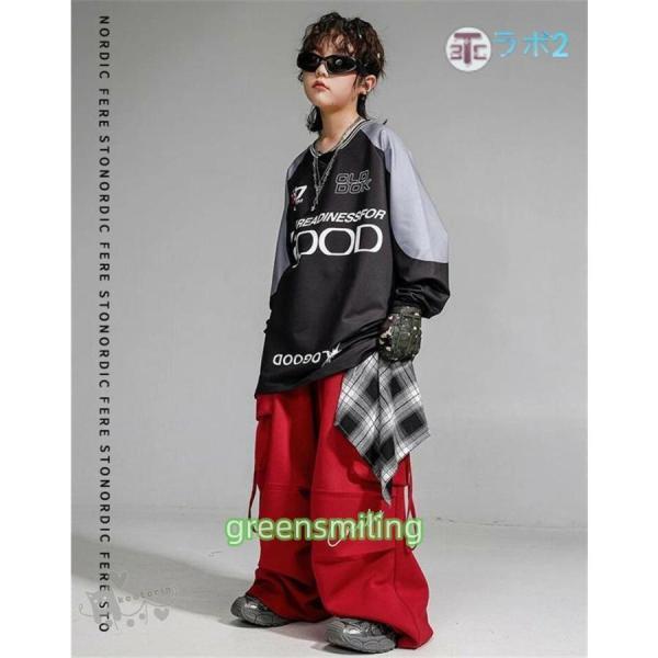 子供服 ステージ衣装 キッズ ダンス衣装 ヒップホップセットアップ 黒