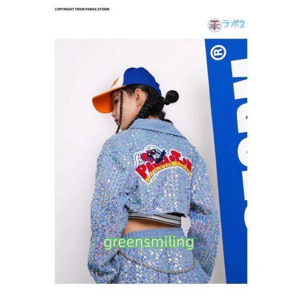 スパンコール キラキラ キッズ ダンス衣装 セットアップ 韓国 k-pop