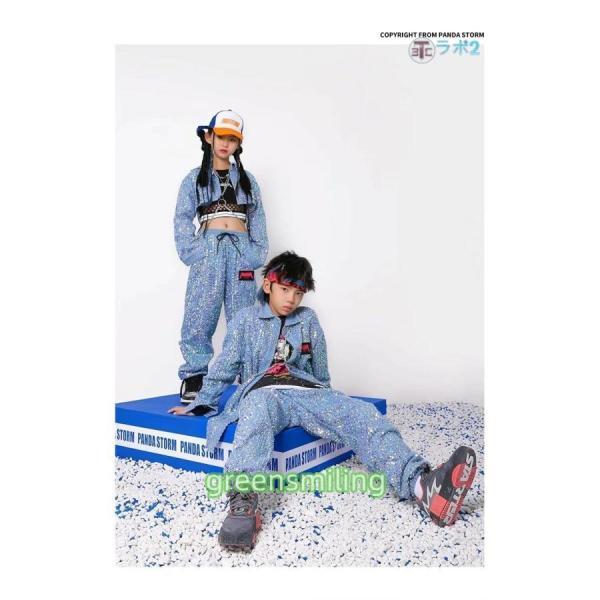 スパンコール キラキラ キッズ ダンス衣装 セットアップ 韓国 k-pop