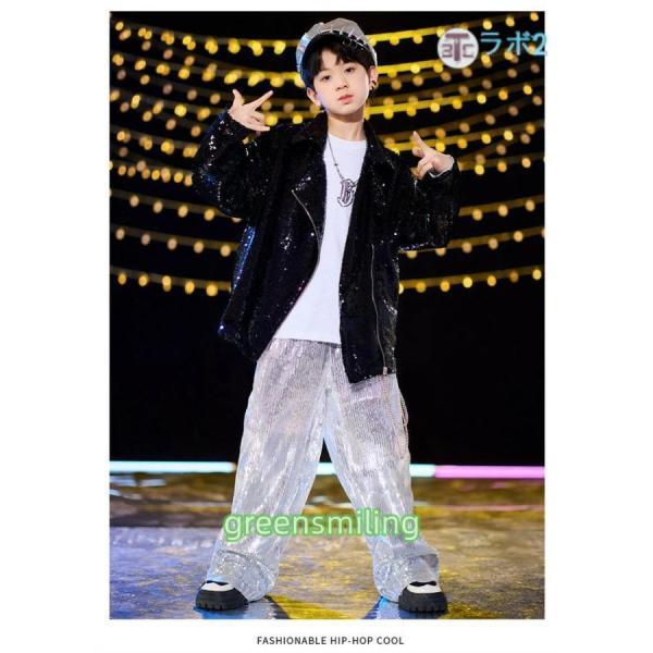 スパンコール 銀色 ダンス衣装 子供服 キッズダンス 女の子 キラキラ