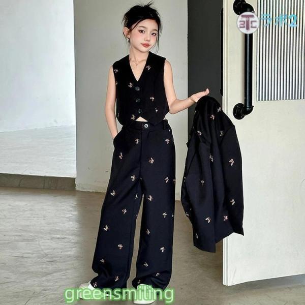ベスト ダンス スーツ キッズ ダンス衣装 韓国 ダンス衣装 パンツスーツ 子供服 ヒップホップ セットアップ 黒スーツ グレー ダンス 韓国 衣装 ジャケット パン_8