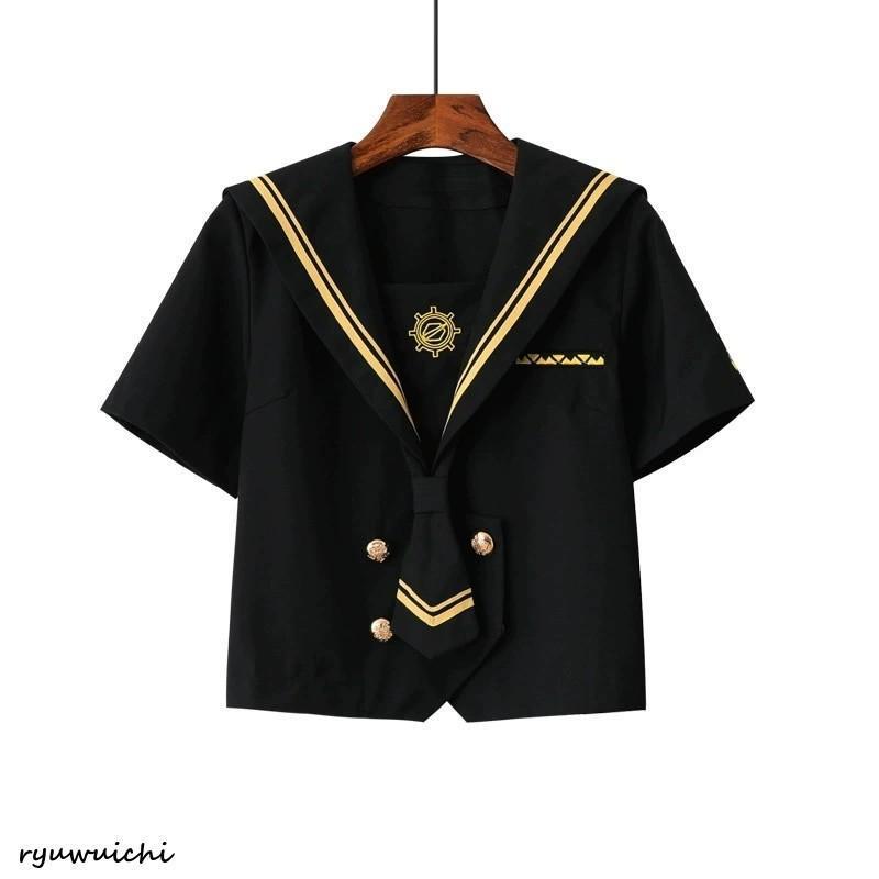 セーラー服 半袖 黒 セーラー服 半袖 黒 女子制服 単品/セット 学生服 高品質 女子高校生