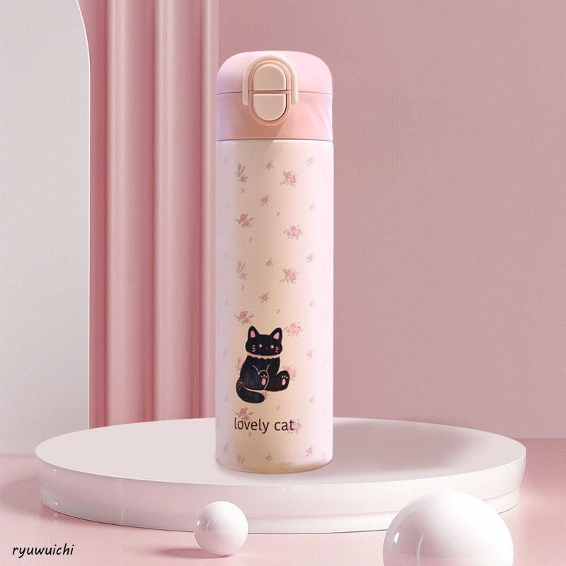 水筒 子供用 キッズ プレゼント 500ml カートゥーン ピンク おしゃれ