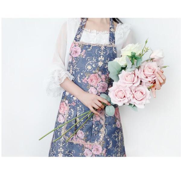エプロン レディース キッチン 花柄 北欧風 ドレス 可愛い シンプル