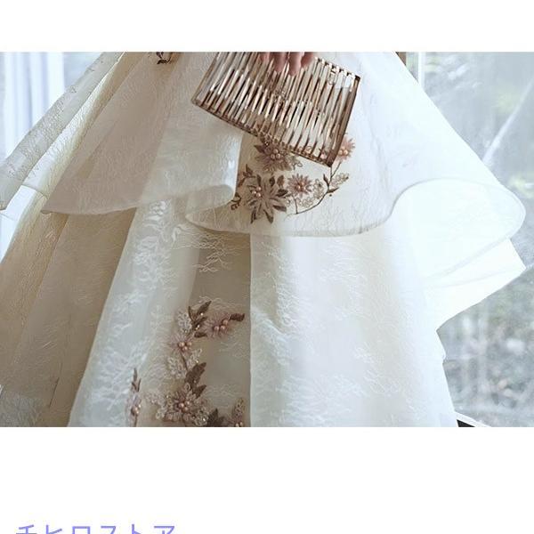 フィッシュテール ドレス ピアノ 発表会 ショート丈 ひざ丈ドレス Vネック フレアスリーブ 半袖あり 豪華レース刺繍 ファスナー パーティードレス