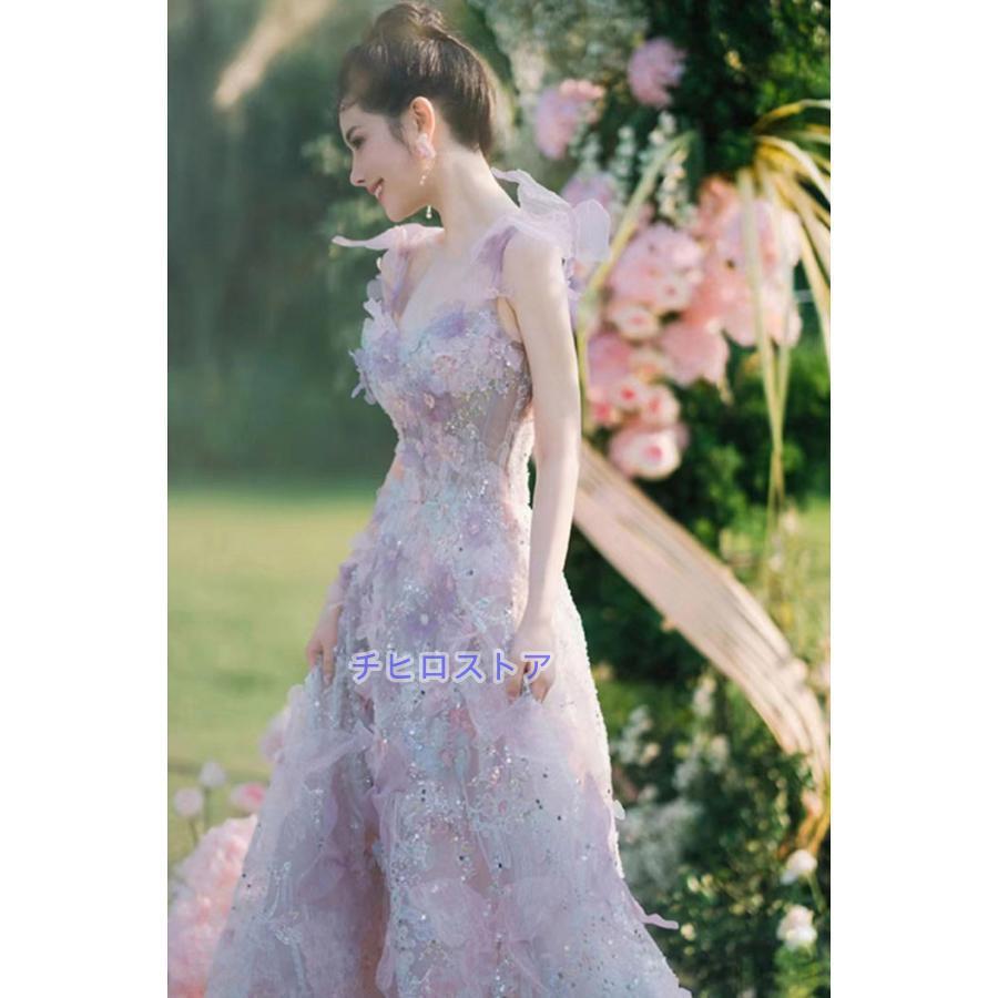 ドレス 大人 ピアノ 発表会 ロングドレス 花柄 演奏会 演奏会用ドレス ピアノ発表会 結婚式 高校生 パーティードレス 母親 イブニングドレス ロング_4