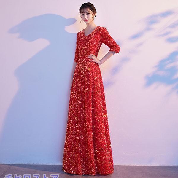 ドレス 大人 ピアノ 発表会 ロングドレス 演奏会 結婚式 母親 ワンピース 五分袖 パーティードレス イブニングドレス フォーマル |  | 10
