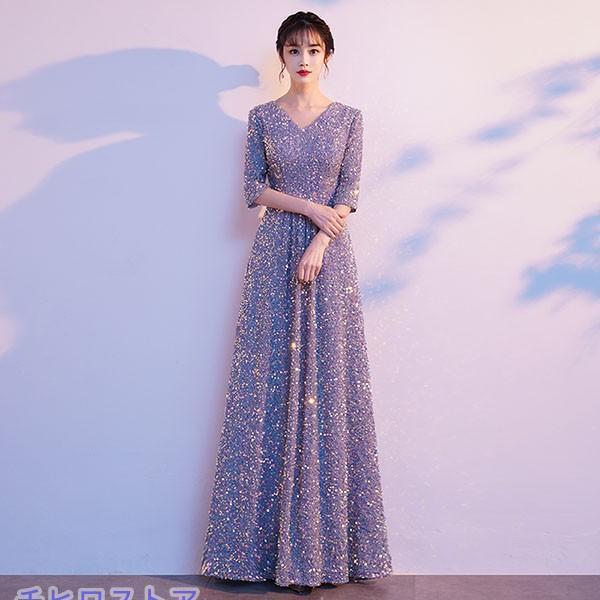 ドレス 大人 ピアノ 発表会 ロングドレス 演奏会 結婚式 母親 ワンピース 五分袖 パーティードレス イブニングドレス フォーマル |  | 11