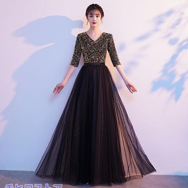 ドレス 大人 ピアノ 発表会 ロングドレス 演奏会 結婚式 母親 ワンピース 五分袖 パーティードレス イブニングドレス フォーマル |  | 16