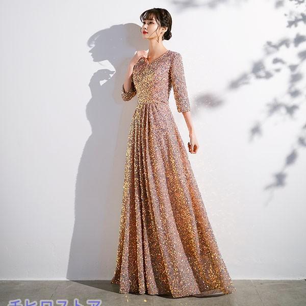 ドレス 大人 ピアノ 発表会 ロングドレス 演奏会 結婚式 母親 ワンピース 五分袖 パーティードレス イブニングドレス フォーマル |  | 02