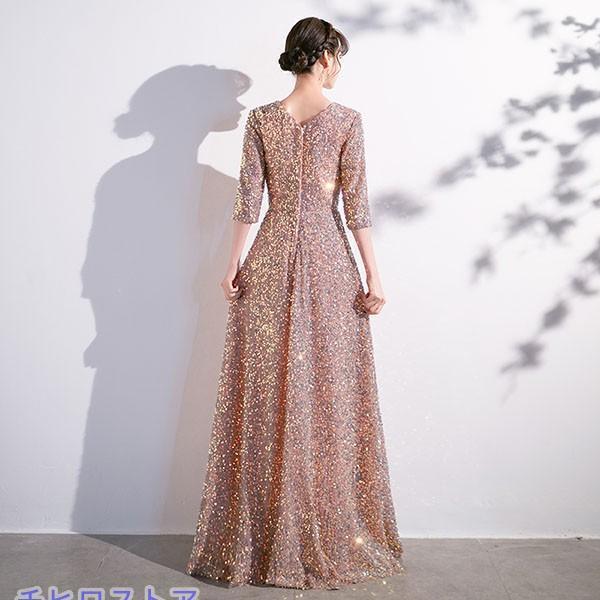 ドレス 大人 ピアノ 発表会 ロングドレス 演奏会 結婚式 母親 ワンピース 五分袖 パーティードレス イブニングドレス フォーマル |  | 03