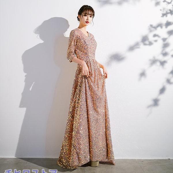 ドレス 大人 ピアノ 発表会 ロングドレス 演奏会 結婚式 母親 ワンピース 五分袖 パーティードレス イブニングドレス フォーマル |  | 04