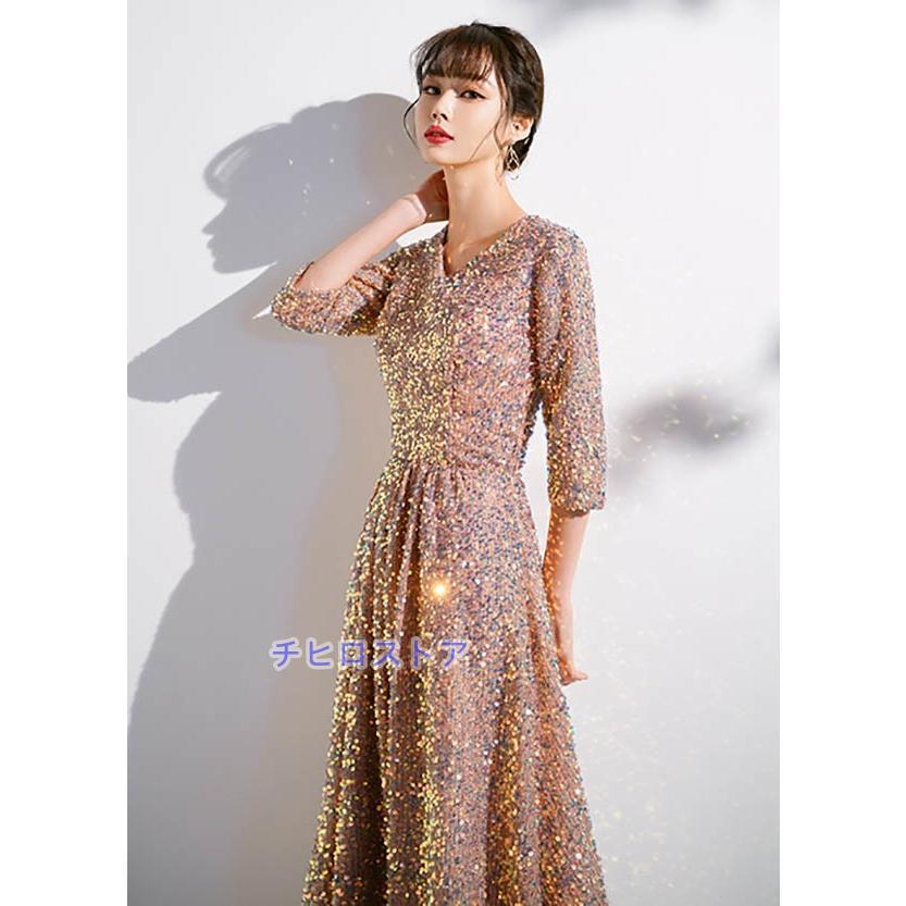 ドレス 大人 ピアノ 発表会 ロングドレス 演奏会 結婚式 母親 ワンピース 五分袖 パーティードレス イブニングドレス フォーマル |  | 07