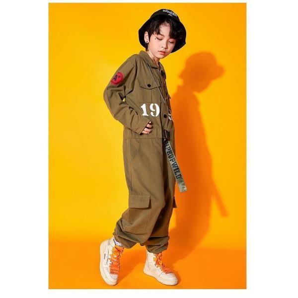 つなぎ キッズ ヒップホップ ファッション K-POPダンス衣装 韓国 派手