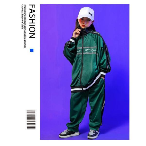 NERDY トラックジャケット ジャージ セットアップ K-POP韓国 黒緑 M キッズダンス衣装 ジャージ 上下 ヒップホップ ファッション