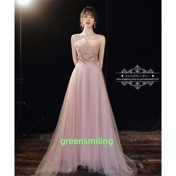 カラードレス ファスナー パーティードレス 演奏会 ロングドレス ピンク スレンダードレス ノースリーブ 結婚式 二次会 発表会 コンサート ウェディングドレス_8