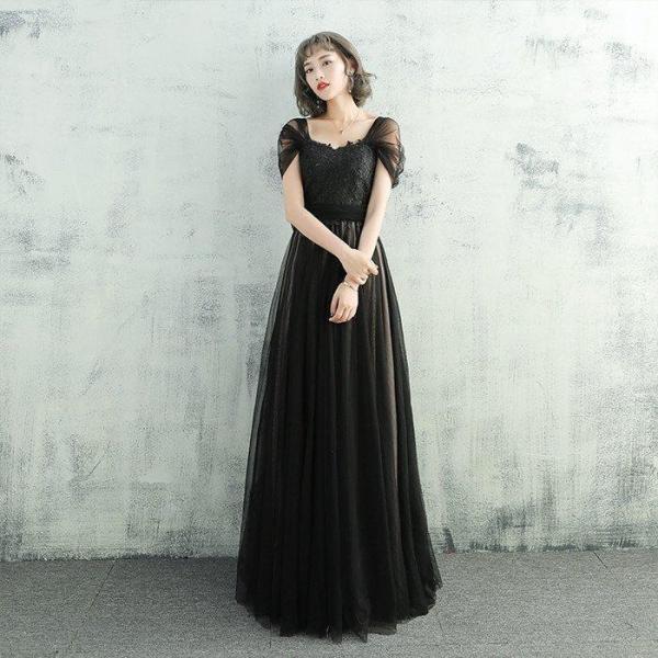 カラードレス 黒 演奏会用ドレス パーティードレス ウェディングドレス ロングドレス 発表会 結婚式 ピアノ 二次会 ドレス 前撮り 結婚式 花嫁 演奏会