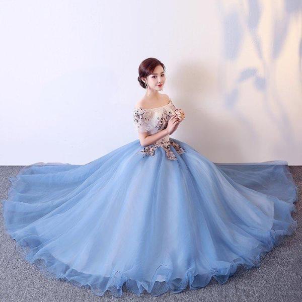 ウェディングドレス ロングドレス カラードレス 演奏会用ロングドレス 演奏会 発表会 大きいサイズ 結婚式 パーティードレス 花嫁 二次会 袖付き