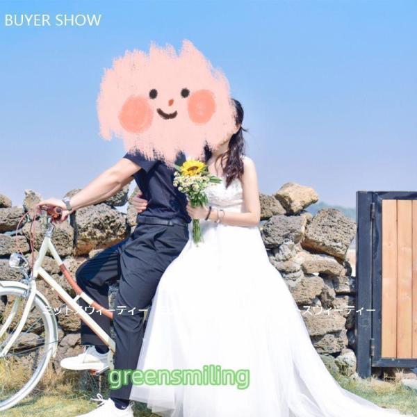ウェディングドレス ウエディングドレス マタニティ エンパイアドレス 花嫁 二次会 結婚式 前撮り 披露宴 床付き トレーン ホワイト 大きいサイズ セミオーダー_13