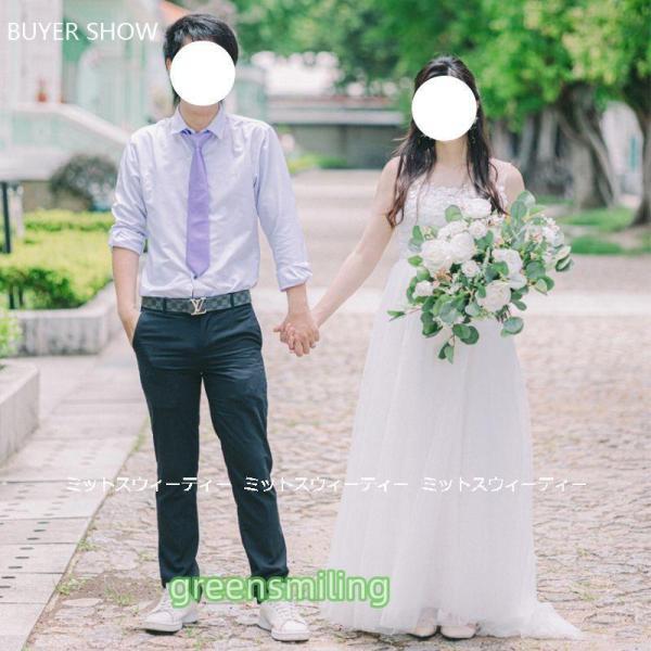 ウェディングドレス ウエディングドレス マタニティ エンパイアドレス 花嫁 二次会 結婚式 前撮り 披露宴 床付き トレーン ホワイト 大きいサイズ セミオーダー_8