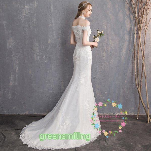 ウエディングドレス 安い 花嫁 結婚式 白 マーメイドラインドレス レース　衣装　二次会 ロング パーティードレス 披露宴 調節 大きいサイズ セミオーダー_4