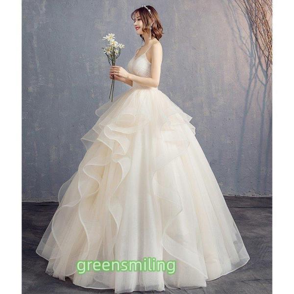 ウェディングドレス 花嫁 ウエディングドレス 白 安い ブライダル wedding dress 結婚式 プリンセスラインドレス 二次会 パーティード ロングドレス 上品の画像