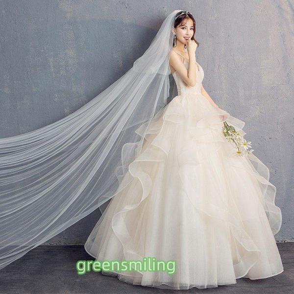 ウェディングドレス 花嫁 ウエディングドレス 白 安い ブライダル wedding dress 結婚式 プリンセスラインドレス 二次会 パーティード ロングドレス 上品の画像