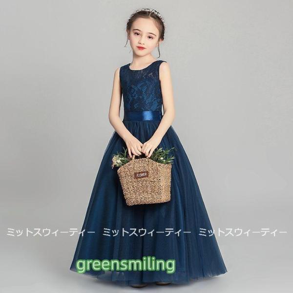 子供 ドレス ピアノ発表会 ホワイト ネイビー 子供ドレス ワンピース