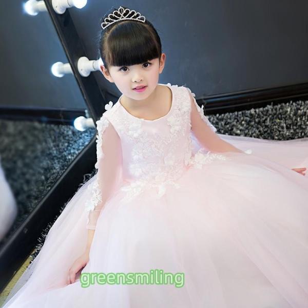 子どもドレス フラワーガール ドレス ピアノ発表会 子供ドレス ロングドレス フォーマル 入園式 七五三 子ども 大きいサイズ 100/110/120/130/140/150/160の画像