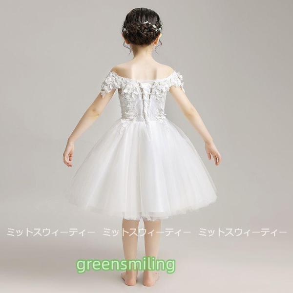 子供 ドレス ピアノ発表会 女の子 キッズドレス ワンピース 衣装 ホワイト 結婚式 コンクール 発表会 パーティードレス フラワーガール フォーマルドレス ミニの画像