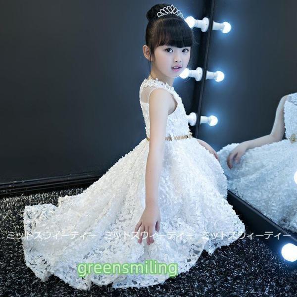 子供 ドレス ピアノ発表会 女の子 子供ドレス ワンピース ホワイト 結婚式 コンクール 発表会 パーティードレス フォーマルドレス 子どもドレス キッズドレスの画像