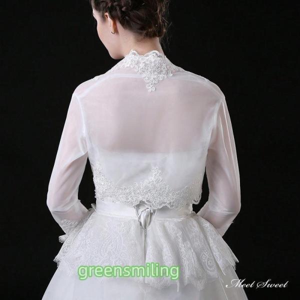 ウエディングボレロ【美品】値下げ!!! 半袖 レース ボレロ ウェディングボレロ | MINLADY BRIDE