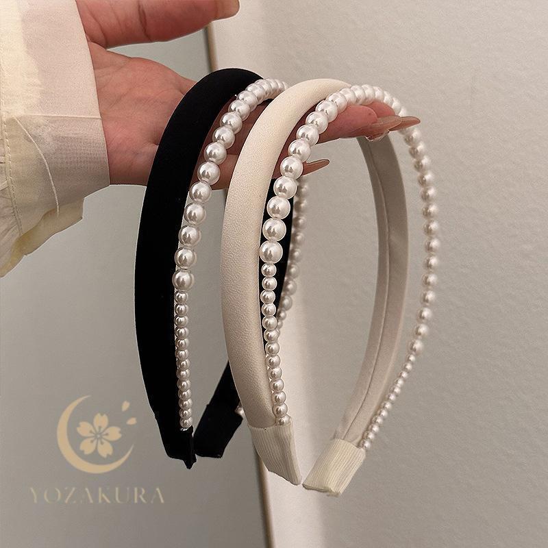 カチューシャ 2連風 レディース 女性 ヘアアクセサリー パール調