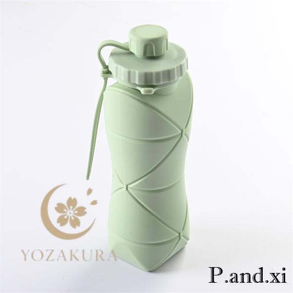 水筒 折りたたみ 600ML ステンレスボトル 広口 キャンプ スポーツ