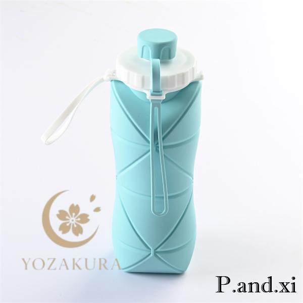 水筒 折りたたみ 600ML ステンレスボトル 広口 キャンプ スポーツ