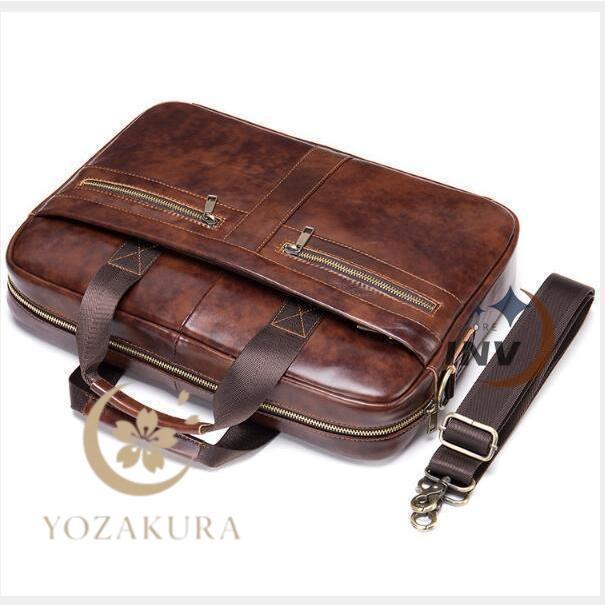 ビジネスバッグ 本革 ブリーフケース メンズ プレゼント ショルダー