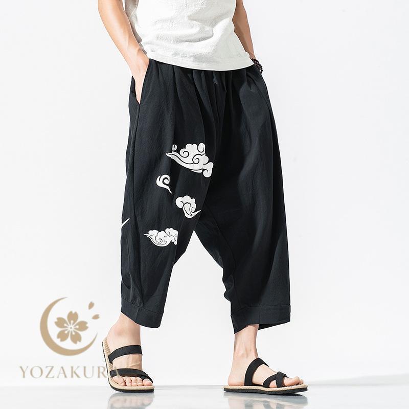サルエルパンツ アラジンパンツ ハーフパンツ メンズ ワイドパンツ