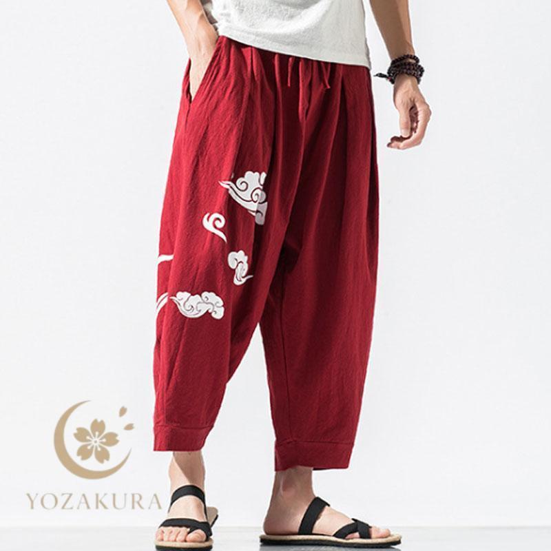 サルエルパンツ アラジンパンツ ハーフパンツ メンズ ワイドパンツ