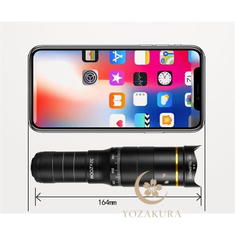 スマホ用レンズ 望遠レンズ 22倍 32倍 ズームレンズ 三角スタンド付