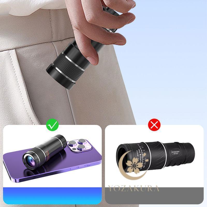 スマホ用レンズ 望遠レンズ ズームレンズ 単品 20倍 クリップ式