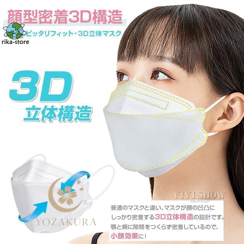 マスク 不織布 カラー kf94マスク 韓国 血色マスク 60枚入り 柳葉型