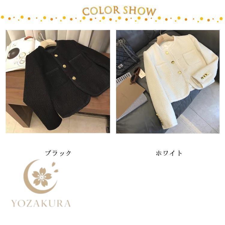 ツイードジャケット 卒業式 レディース 春 秋 ノーカラー ジャケット